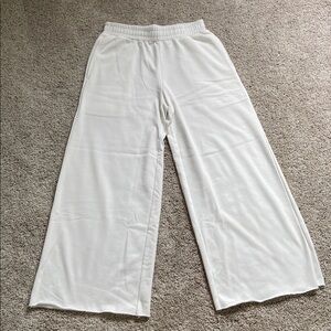 Mimosa • High Waisted Cotton Wide Leg Sweatpants White